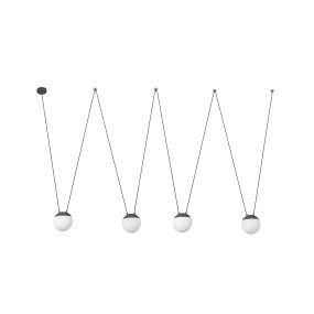 Faro Mine - lampe suspendue 4L - gris foncé - verre