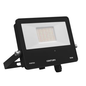 Century Italia Porteo CCT - spot avec détecteur - 22,7 x 20,5 x 3,6 cm - 50W LED incl - couleur de lumière réglable - IP65 - noir