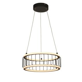 Searchlight Circolo - lampe suspendue - Ø 38 x 150 cm - 3 niveaux de gradation - 40W LED incl. - noir et blanc