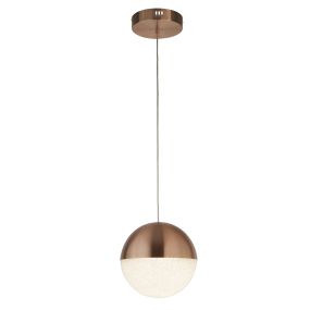Searchlight Marbles - lampe suspendue - Ø 25 x 150 cm - 22W LED dimmable incl. - cuivre