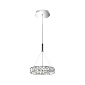 Nova Luce Corona - lampe suspendue - Ø 27 x 100 cm - 12W LED inclus - chrome