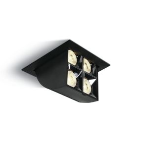 ONE Light Mirror Adjustable Boxes - spot encastrable - 109 x 109 mm, 100 x 100 mm encastrable - 16W LED inclus - noir