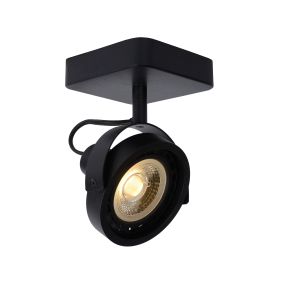 Lucide Tala LED - spot en saillie 1L - 12 x 12 x 20 cm - 12W LED dimmable inclus - noir