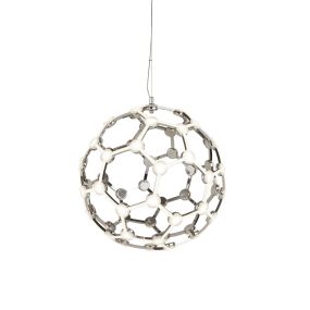 Searchlight Magic - lampe suspendue - Ø 51 x 174 cm - 65W LED inclus - chrome et blanc