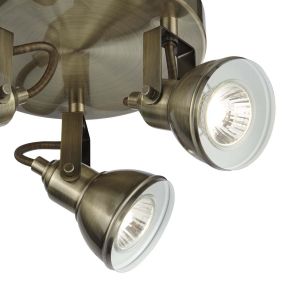 Searchlight Focus - spot en saillie 3L - Ø 30 x 16,5 cm - laiton antique