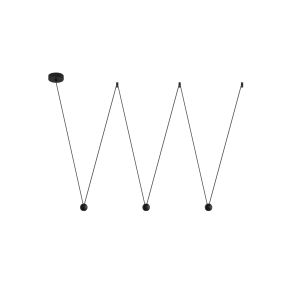 Nova Luce Nocci - lampe suspendue - 320 x 112 cm - 3 x 4,5W LED incl. - noir