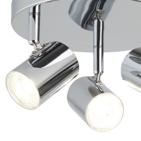 Searchlight Rollo - spot apparent 3L - Ø 26 x 12 cm - 3 x 4W LED dimmable inclus - chrome