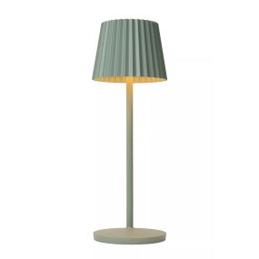Lucide Justine - lampe de table extérieure sans fil avec station de charge - Ø 13,5 x 38 cm - 2W LED dimmable inclus - IP54 - vert