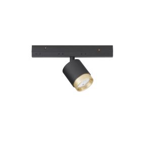 Nova Luce Ultra Slim - spot sur rail - faisceau réglable de 15 à 36 degrés - Ø 4,5 cm - 5W LED incl. - noir et or