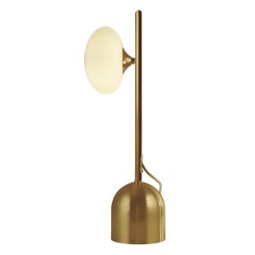 Searchlight Pebble - lampe à poser - 18,5 x 12 x 50 cm - or et opale