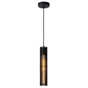 Lucide Lionel - lampe suspendue - 6,5 x 11 x 180 cm - noir