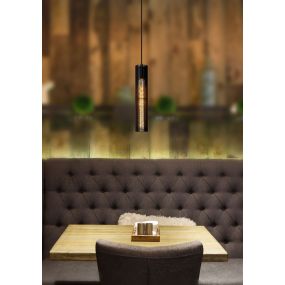 Lucide Lionel - lampe suspendue - 6,5 x 11 x 180 cm - noir