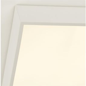 Searchlight Zeus - plafonnier - 30 x 30 x 6 cm - 16W LED incl - IP44 - blanc et opale