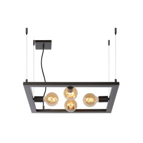 Lucide Thor - lampe suspendue - 60 x 60 x 130 cm - fer gris