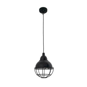 Faro Claire - lampe suspendue - Ø 16,5 x 14 cm - noir brillant