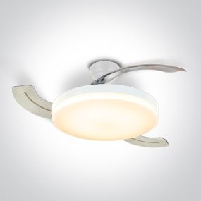 ONE Light Transparent Blades - ventilateur de plafond avec lumière et télécommande - Ø 105 x 33 cm - 32W LED incl. - blanc