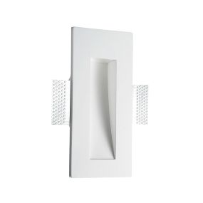 Nova Luce Eurona - applique encastrée - 24,5 x 10,8 cm - 1W LED incl. - crépi blanc