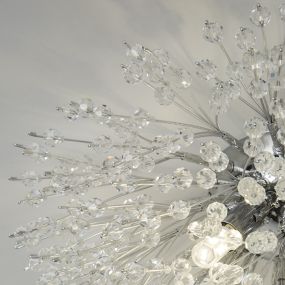 Searchlight Sunburst - plafonnier - 39 x 20 cm - chrome et transparent