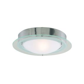 Searchlight Bathroom Flush - plafonnier de salle de bains - Ø 30 x 10 cm - IP44 - chrome