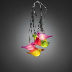 Konstsmide Lumières de Noël - set d'oiseaux décoratifs LED - 850 cm - 8 pièces - multicolore