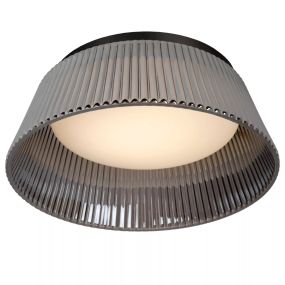 Lucide Vixi - plafonnier - Ø 35 x 17,5 cm - 17,6W LED dimmable incl - fumé