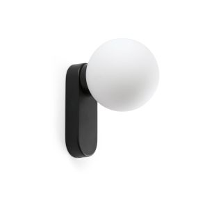 Faro Mabe - applique murale - Ø 12 x 19 cm - 6W LED incl - noire mat et blanche