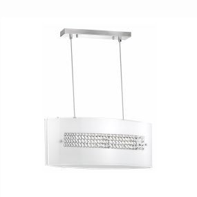 Nova Luce Thelta - lampe suspendue - 58 x 26 x 110 cm - chrome et blanc