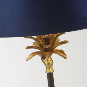 Searchlight Palm - lampe à poser - Ø 40 x 65 cm - laiton antique, noir, or et marine