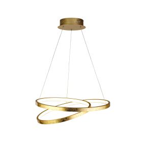 Searchlight Float - lampe suspendue - Ø 47 x 130 cm - 29W LED dimmable inclus - or et blanc