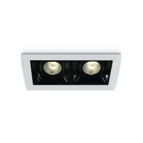 ONE Light Shop Square Boxes - spot encastré - 75 x 45 mm, 66 x 36 mm taille d'encastrement - 2 x 2W LED dimmable incl. - blanc