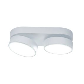 Lutec Stanos - spot en saillie 2L - éclairage intelligent - Lutec Connect - 22 x 10 x 5,5 cm - 13,6W LED incl - fonction de gradation via app - 2700K-6500K - blanc