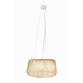 Maxlight Koshi - lampe suspendue - Ø 47 x 120 cm - blanc et brun clair