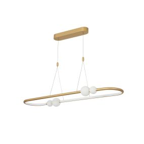 Nova Luce Celia - lampe suspendue avec télécommande - 100 x 64 x 120 cm - 44,2W LED dimmable incl - or satiné et opal