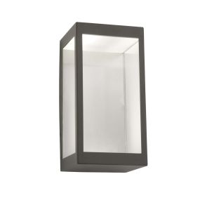 Searchlight Box - Applique d'extérieur - 12 x 22 cm - 10W LED incl - IP44 - gris foncé
