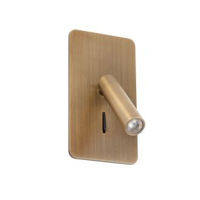 Faro Suau - applique murale avec interrupteur - 9,5 x 17 cm - 3W LED incl. - bronze