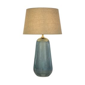 Searchlight Cameo - lampe à poser - Ø 32 x 54 cm - bleu et beige