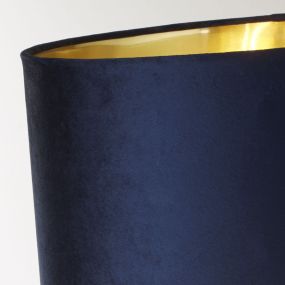Searchlight Whitby - lampe à poser - Ø 40 x 67 cm - laiton antique, or et bleu marine