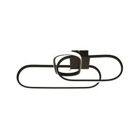 Searchlight Clip - plafonnier - 65 x 18 cm - 37W LED incl - noir et opale