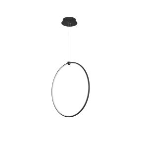 Nova Luce Ring - lampe suspendue - 68 x 21 x 120 cm - 28W dimmable LED inclus - sand black