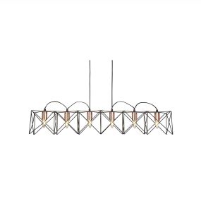 Searchlight Anthea - lampe suspendue - 110 x 19 x 145 cm - noir et cuivre
