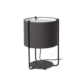 Faro Drum - lampe à poser - Ø 30 x 43 cm - noir et gris