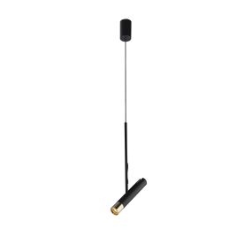 Searchlight Cylinder - lampe suspendue - Ø 6 x 150 cm - 4W dimmable LED inclus - noir et or