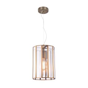 Nova Luce Celso - lampe suspendue - Ø 28 x 120 cm - métal antique