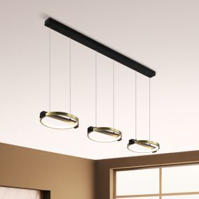 Searchlight Aerial - lampe suspendue - 106 x 150 cm - 35W LED dimmable incl - noir et or