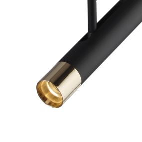 Searchlight Cylinder - lampe suspendue - Ø 6 x 150 cm - 4W dimmable LED inclus - noir et or