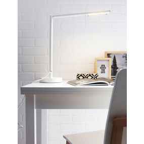 Lucide Bergaled - lampe de bureau - 80 cm - 6W LED dimmable incl - blanc