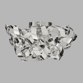 Searchlight Curls - plafonnier - Ø 45 x 27 cm - chrome