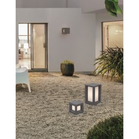 Nova Luce Castro - lampe de jardin - 20 x 20 x 35 cm - IP65 - gris