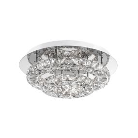 Nova Luce Quentin - plafonnier - Ø 40 x 15 cm - 28W LED incl. - chrome