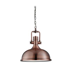 Searchlight Industrial Pendants - lampe suspendue - Ø 39 x 143 cm - cuivre antique